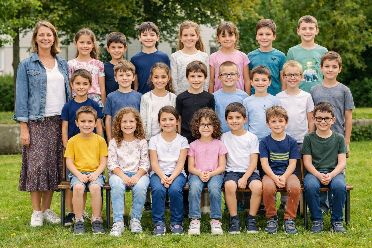 Photo de classe réalisée par Studio 117 dans une école primaire